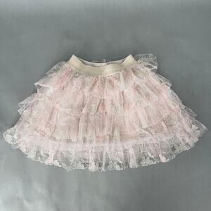 Gingersnaps Tulle Skirt Girls 4T Pink Floral Lace Coquette Balletcore Whimsical